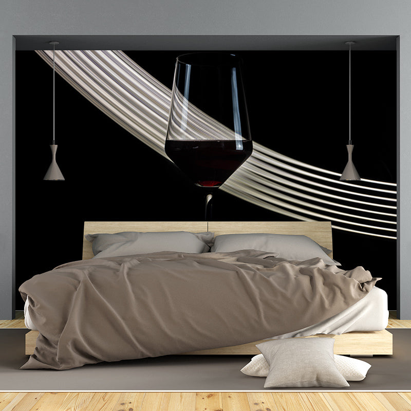 Red Wine Mural Wallpaper Stain Resistant Wall Decor for Bar Pub, Made to Measure