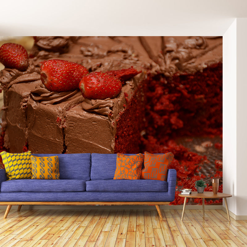 Cake Delicious Dessert Stain Resistant Cake Shop Wall Covering, Personalised Size