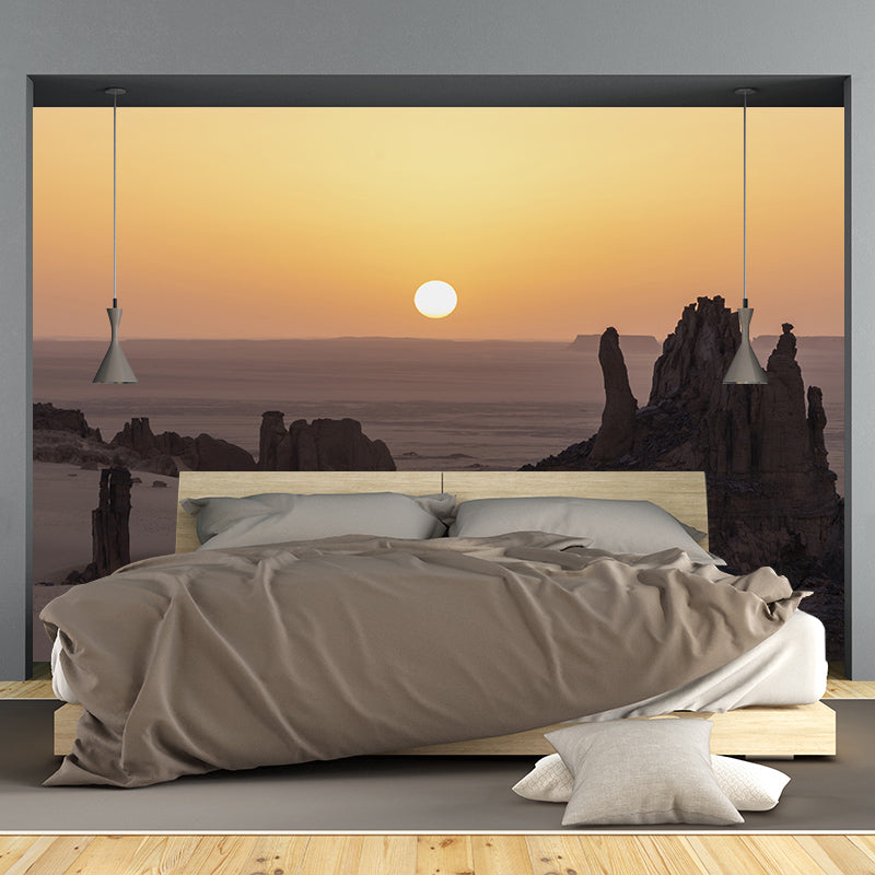 Desert Mural for Sitting Room Moisture Resistant Wall Decor, Contemporary Wall Covering for