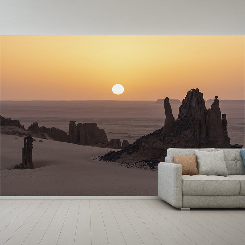 Desert Mural for Sitting Room Moisture Resistant Wall Decor, Contemporary Wall Covering for