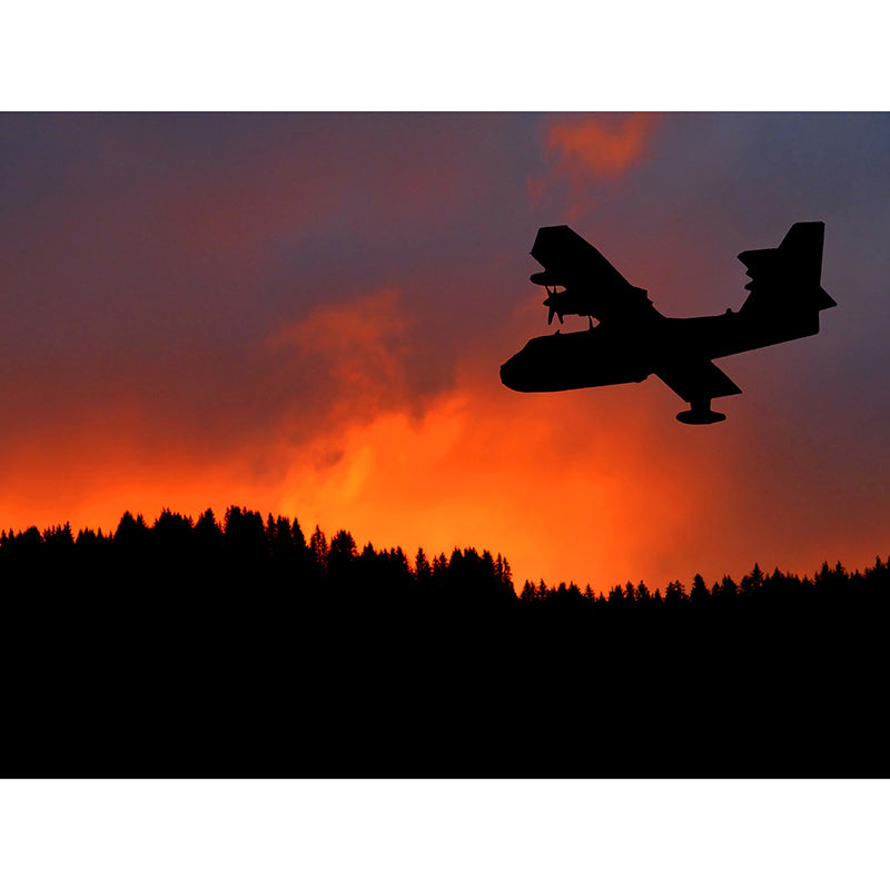 Airplane at Dusk Mural Wallpaper for Living Room Water Resistant, Made to Measure