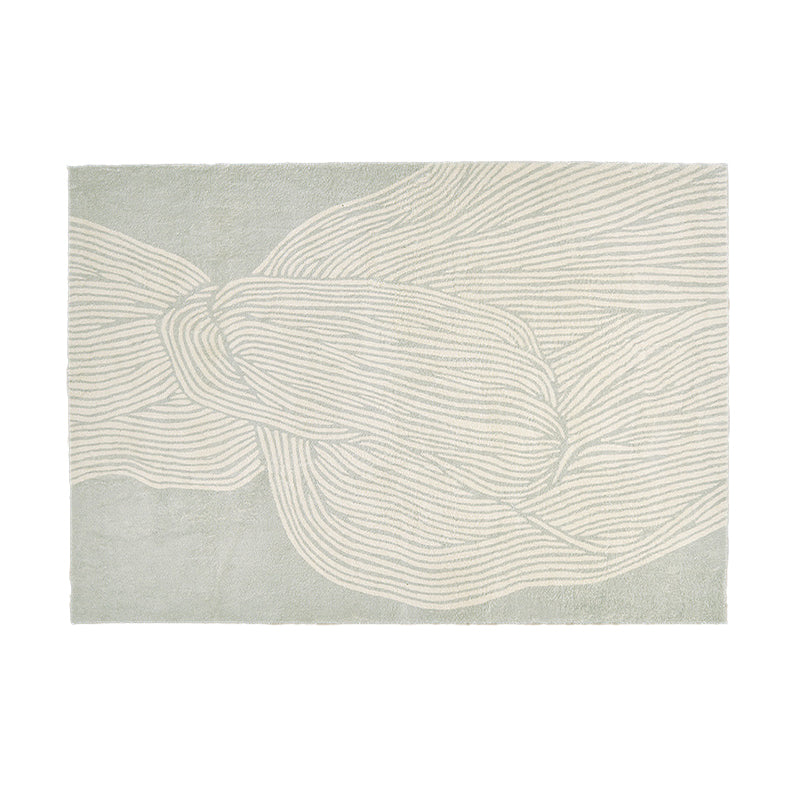 Beige Modern Rug Polyester Stripe Area Rug Non-Slip Backing Rug for Living Room