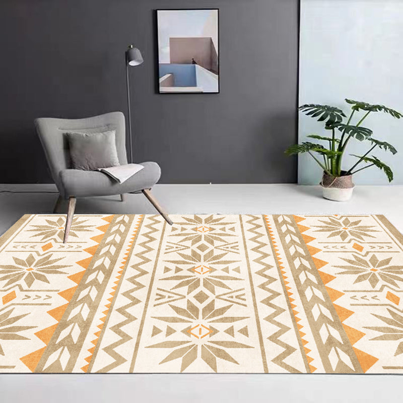 Bohemian Home Decor Carpet Eclectic Tribal Pattern Rug PVC Area Rug with Non-Slip Backing