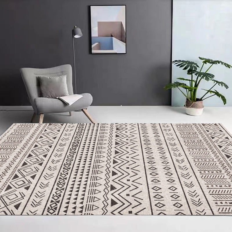 Bohemian Home Decor Carpet Eclectic Tribal Pattern Rug PVC Area Rug with Non-Slip Backing
