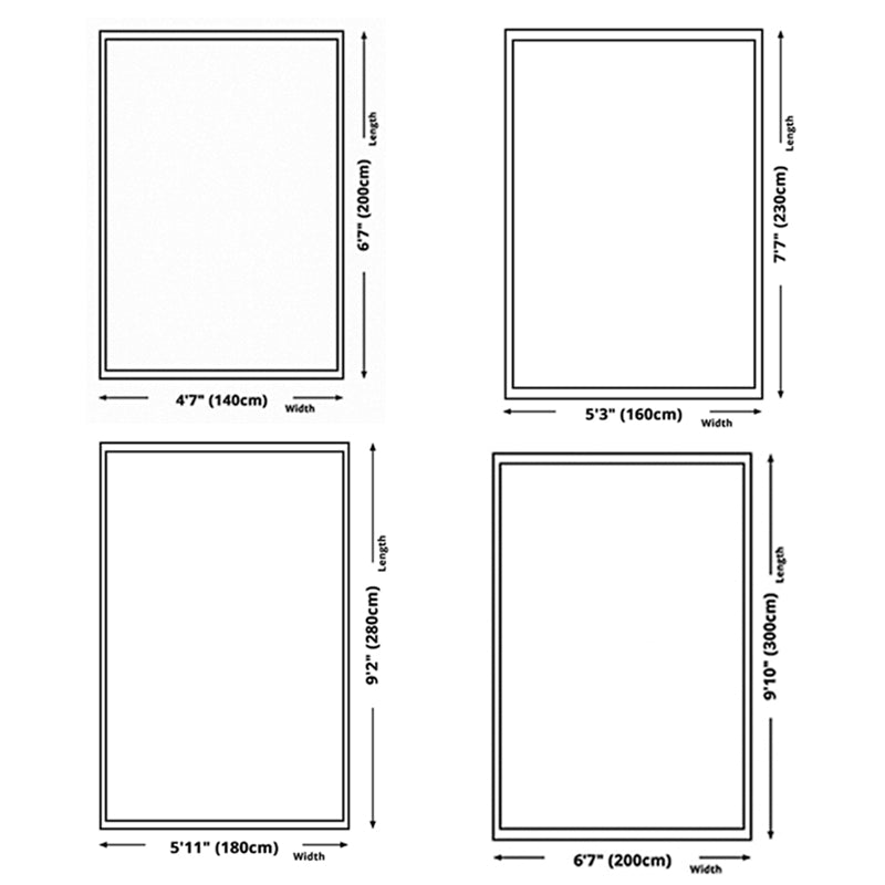 Black Modern Carpet Polyester Geometric Carpet Non-Slip Backing Carpet for Home Decor