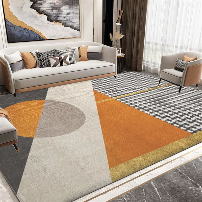 Contemporary Houndstooth Print Rug Polyester Area Carpet Stain Resistant Indoor Rug for Living Room