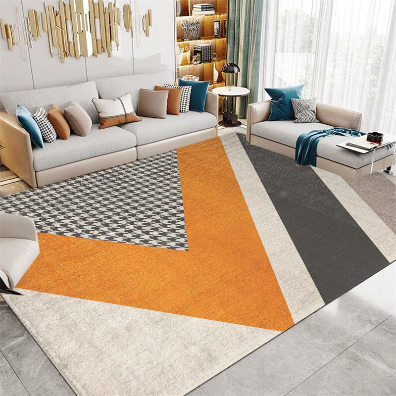 Contemporary Houndstooth Print Rug Polyester Area Carpet Stain Resistant Indoor Rug for Living Room