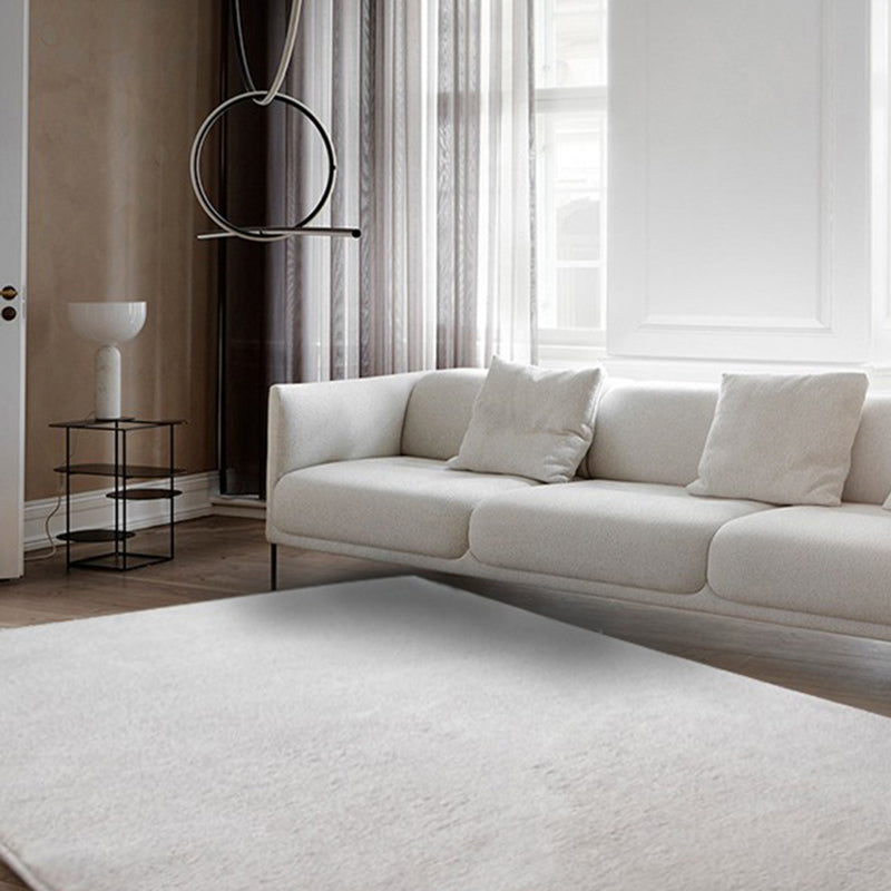 Tapis gris pure de couleur polyester tapis de gueule de soins de soins faciles pour la décoration intérieure