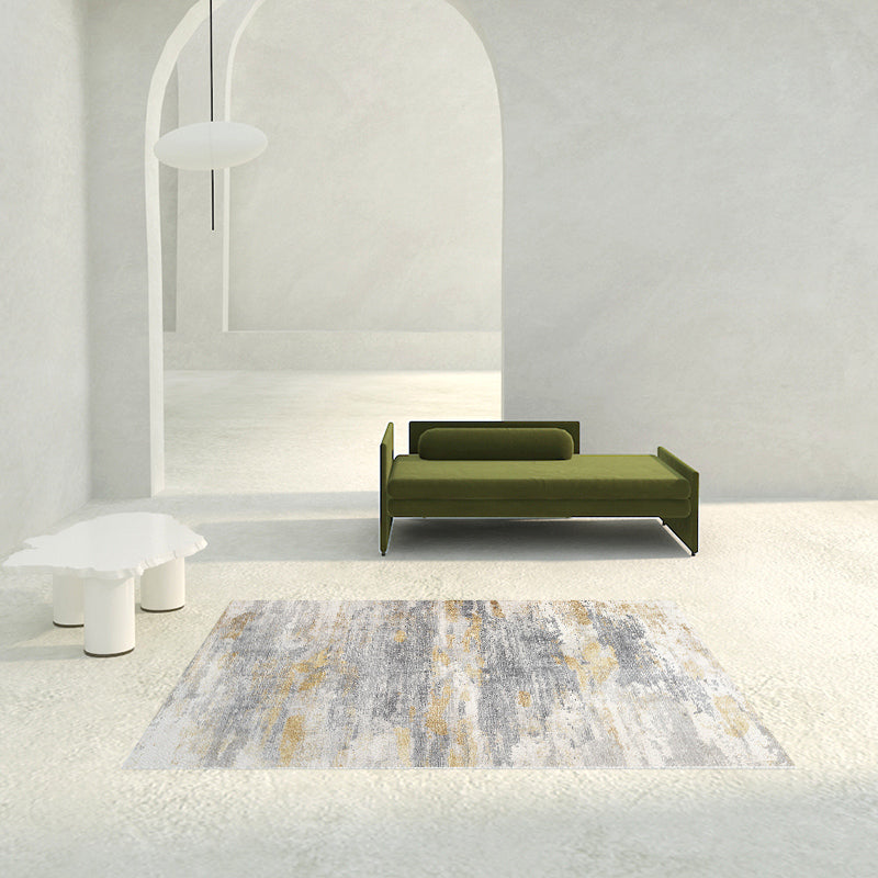 Modern Watercolor PVC Carpet Area Rug Washable Living Room Carpet with Non-SlipBacking