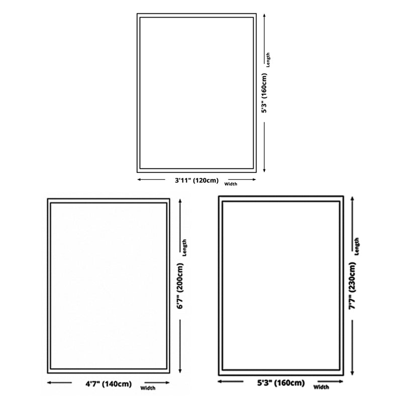 Modern Watercolor PVC Carpet Area Rug Washable Living Room Carpet with Non-SlipBacking