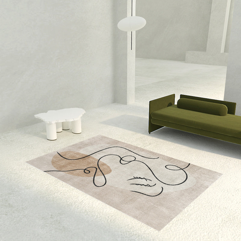 Contemporary Indoor Carpet Contrast Panel Casual PVC Rug StainResistant Washable Area Carpet