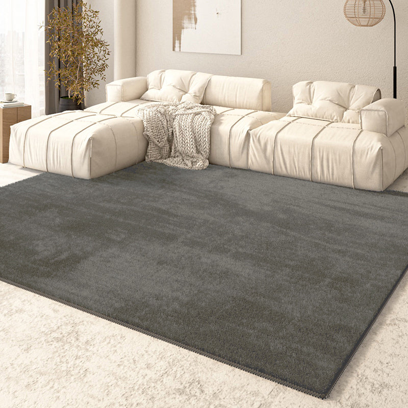 Tapis de couleur pure chic Tapis de polyester beige tapis résistant aux taches pour la décoration intérieure