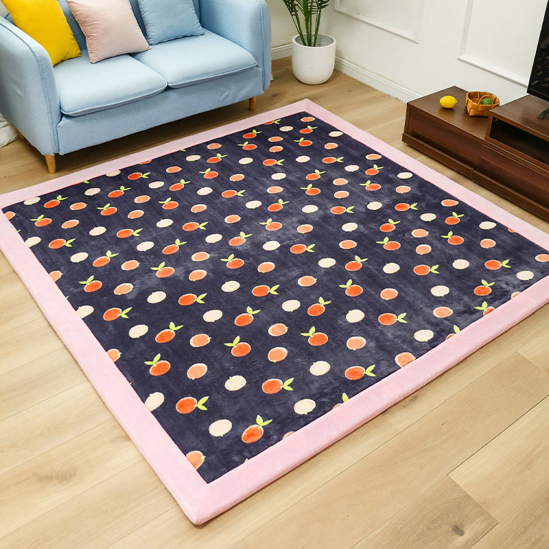 Rapier de salon bleu motif graphique Polyester Area Tapis Tache-teinture Résistant Washable Tapis