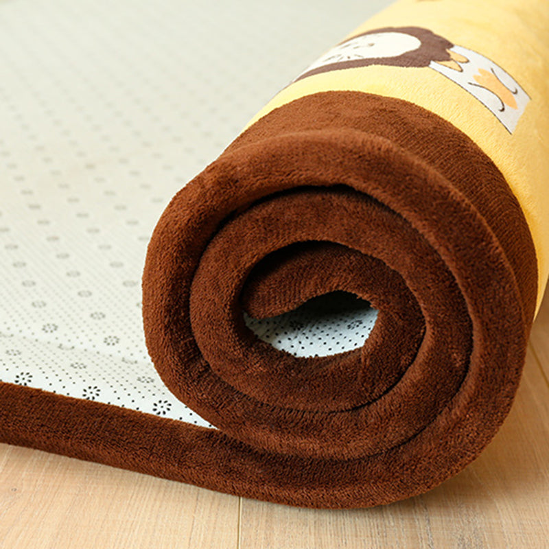 Rapier de salon bleu motif graphique Polyester Area Tapis Tache-teinture Résistant Washable Tapis