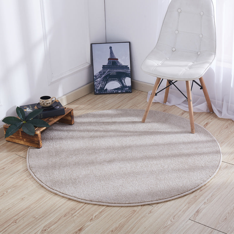 Round Plain Shag Rug Classical Indoor Carpet Non-Slip Backing Carpet for Home Decoration