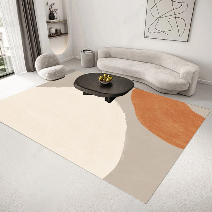 Artistic Contrast Panel Rug Casual PVC Carpet Friendly Washable Area Carpet for Home Decor