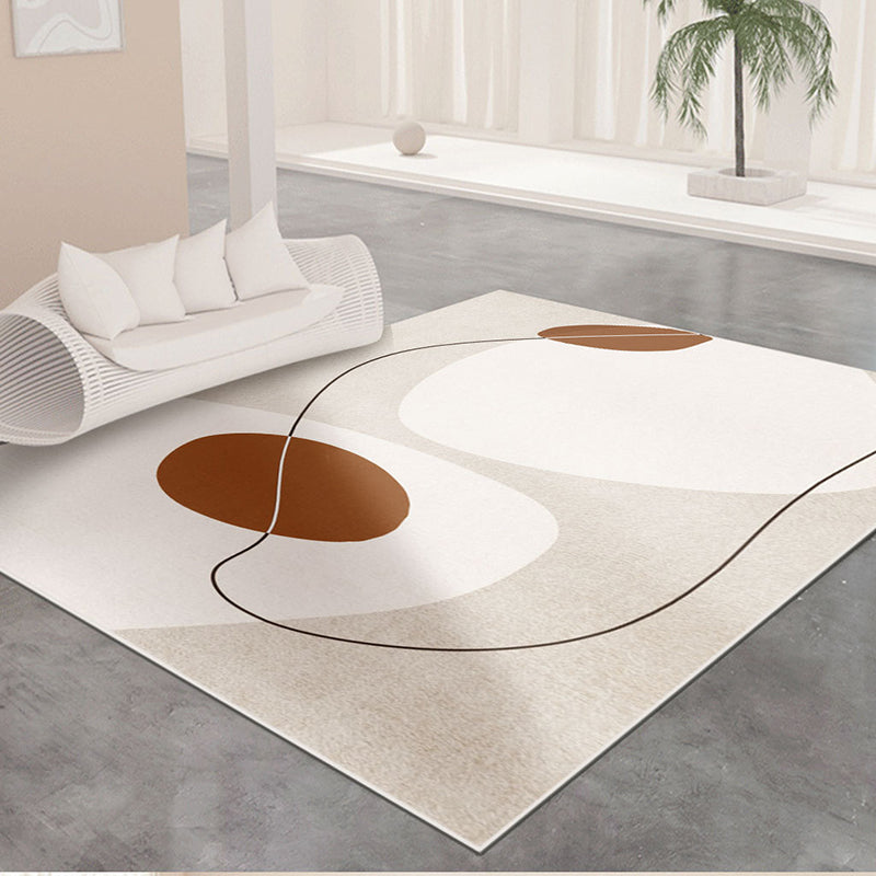 Artistic Contrast Panel Rug Casual PVC Carpet Friendly Washable Area Carpet for Home Decor