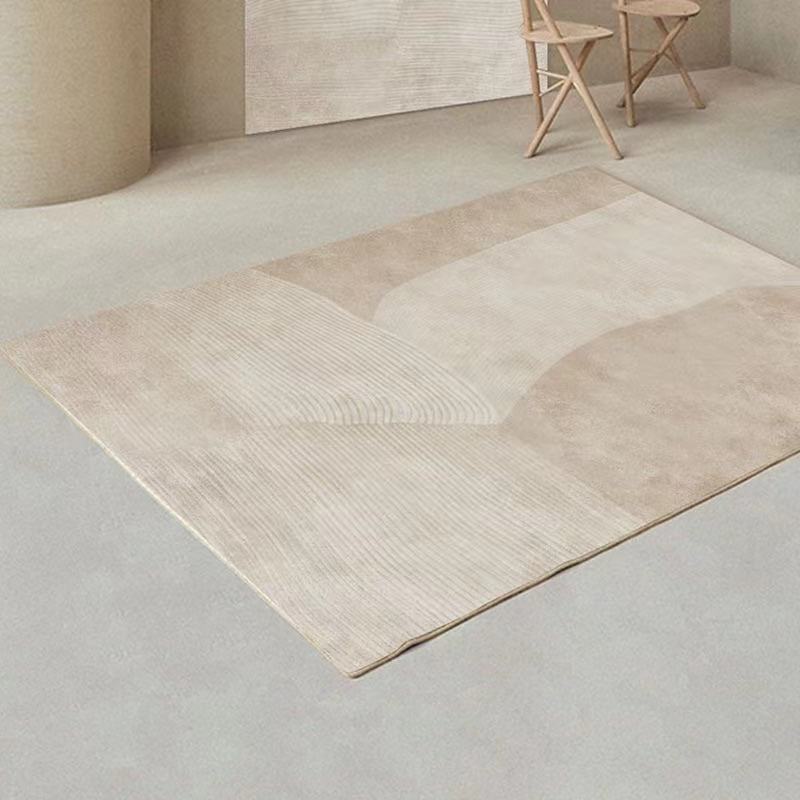Contemporary Khaki Tone Indoor Rug Washable Carpet Polyester Area Rug for Living Room