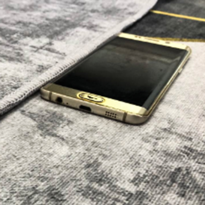 Yellow Geometric Print Area Rug Modern Polyester Area Carpet Non-Slip Backing Rug for Living Room