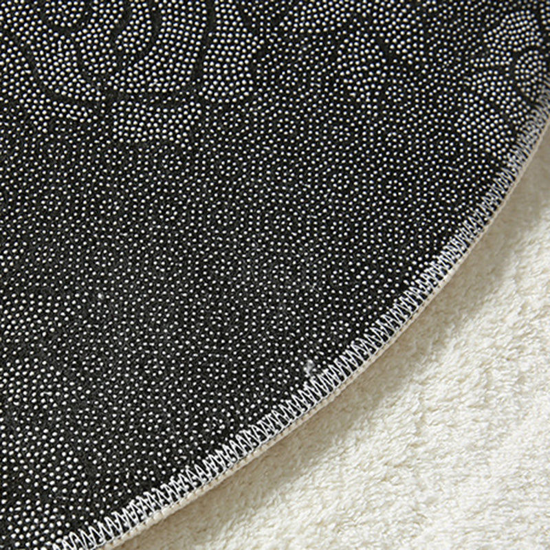 Simplicity Line Design Rug Leisure Round Area Rug Polyester Anti-Slip Carpet for Home Decor