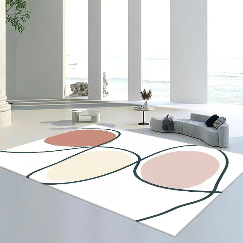 Contemporary Polyester Carpet Washable Indoor Rug Stain Resistant Area Carpet for Living Room