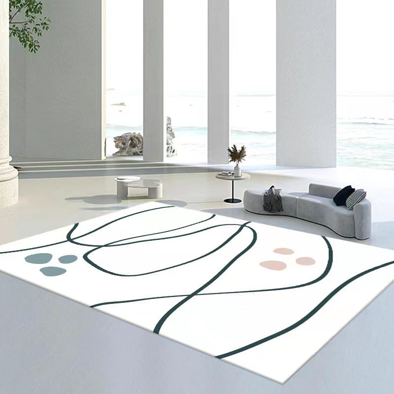 Contemporary Polyester Carpet Washable Indoor Rug Stain Resistant Area Carpet for Living Room