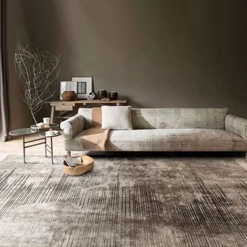 Brown Modern Rug Polyester Graphic Indoor Rug Washable Rug for Home Decor