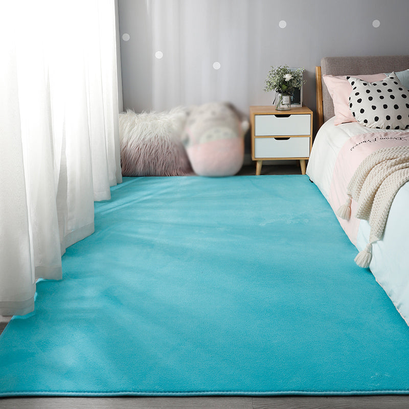 Tapis contemporain solide à shag en polyester