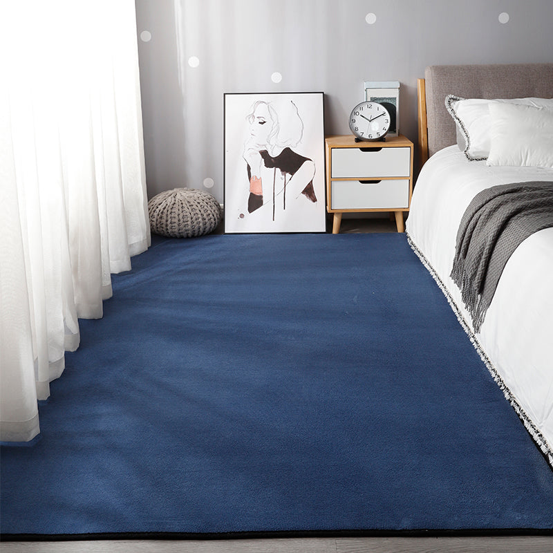 Tapis contemporain solide à shag en polyester