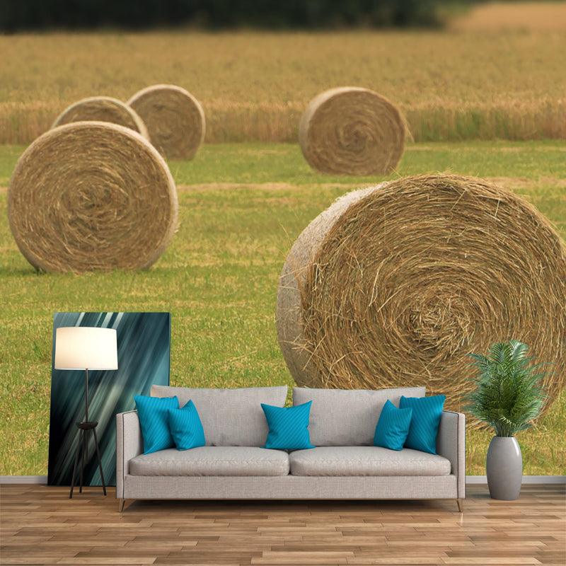 Straw Bale Mural Wallpaper Modern Style Moisture Resistant Living Room Wall Covering