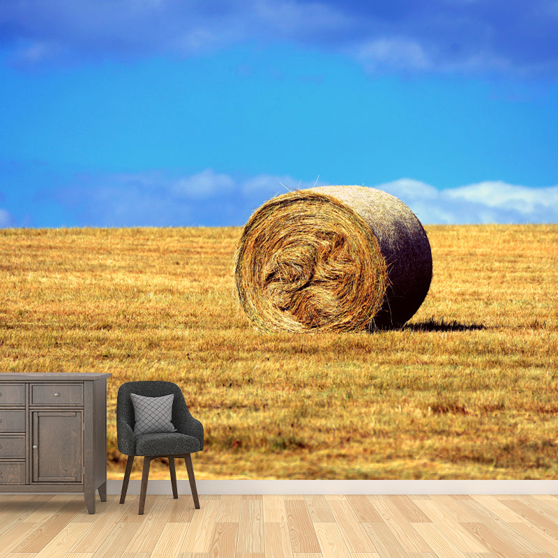Straw Bale Mural Wallpaper Modern Style Moisture Resistant Living Room Wall Covering