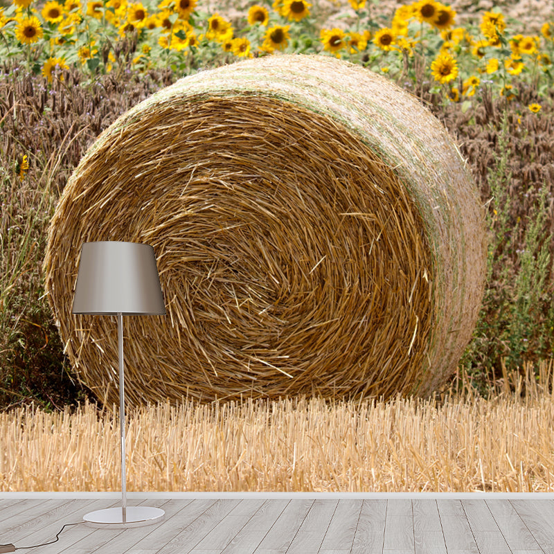Customized Straw Bale Mural Photography Horizontal for Sleeping Room Bedroom