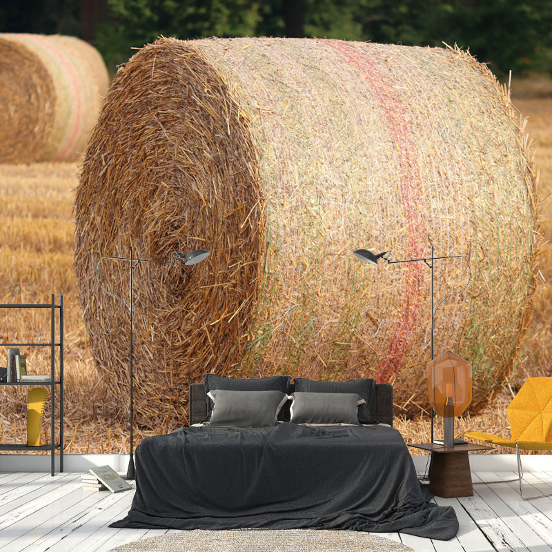 Customized Straw Bale Mural Photography Horizontal for Sleeping Room Bedroom