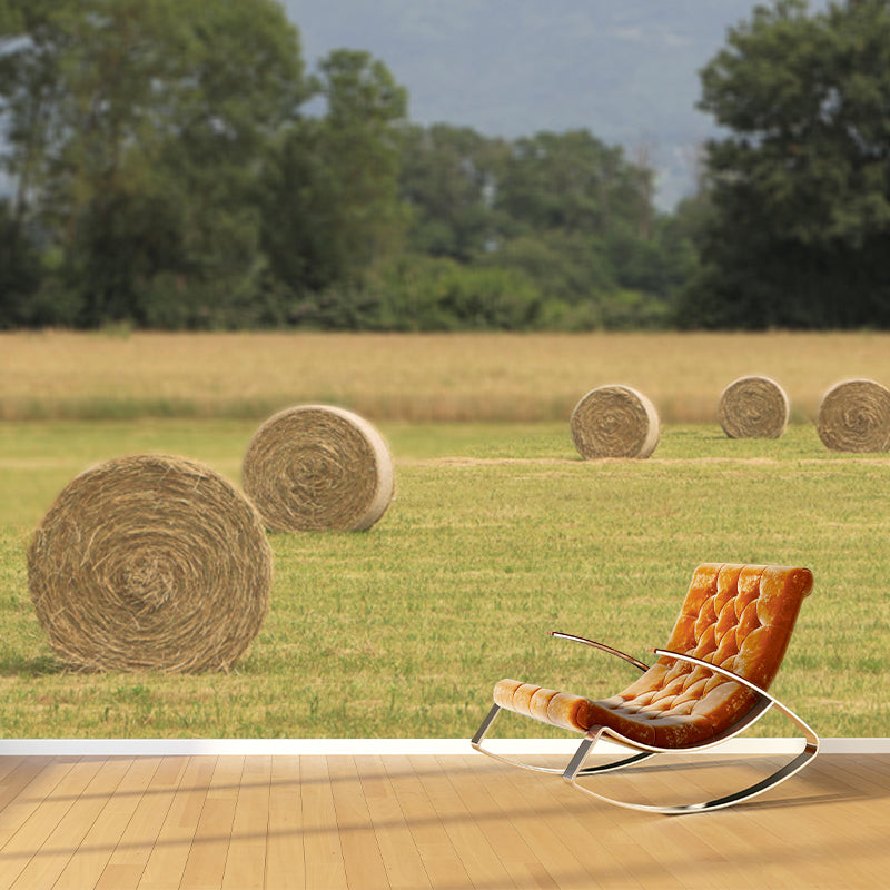 Straw Bale Landscapes Mural Wallpaper Moisture Resistant Living Room Wall Covering