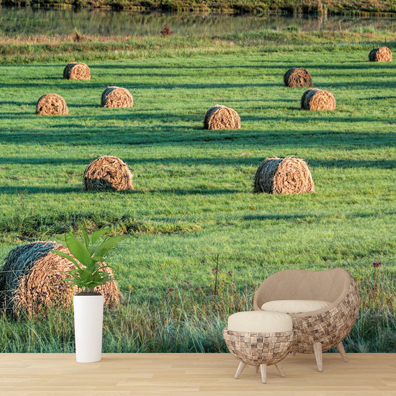 Customized Straw Bale Landscapes Mural Environment Friendly for Sleeping Room