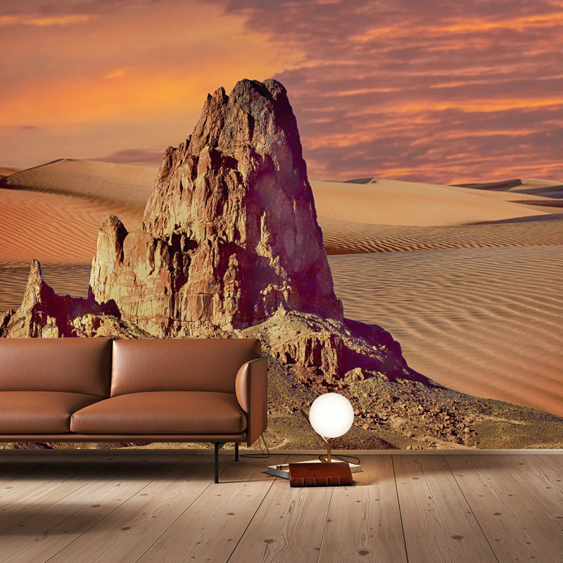 Photography Desert Landscapes Mural Mildew Resistant Wallpaper for Reading Room