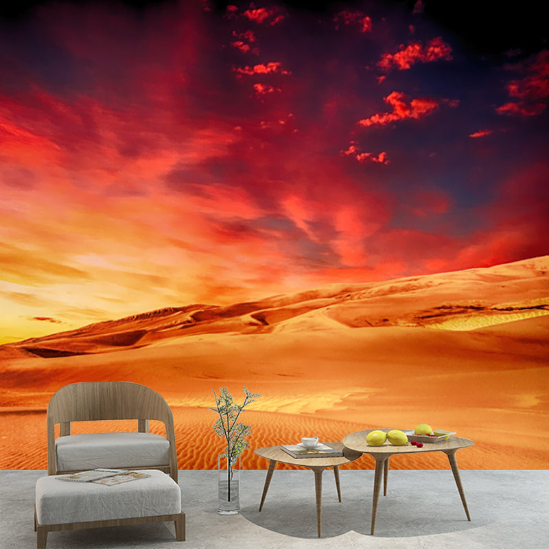 Photography Desert Landscapes Mural Mildew Resistant Wallpaper for Reading Room