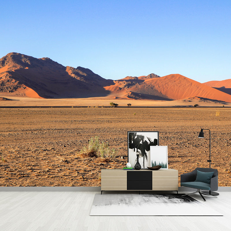 Huge Desert Landscapes Mural Mildew Resistant Wallpaper for Reading Room