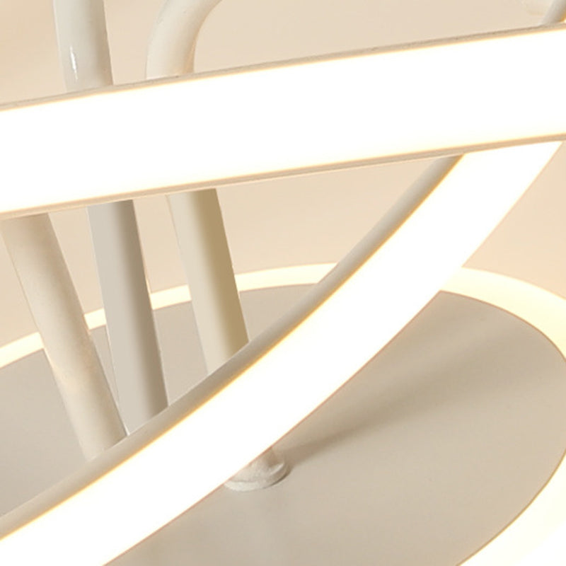 Plafonnier LED en gel de silice de style concis et moderne, montage semi-encastré linéaire en aluminium pour chambre à coucher