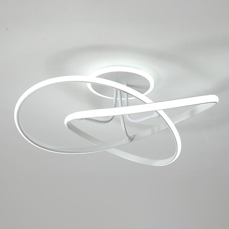 Plafonnier LED en gel de silice de style concis et moderne, montage semi-encastré linéaire en aluminium pour chambre à coucher