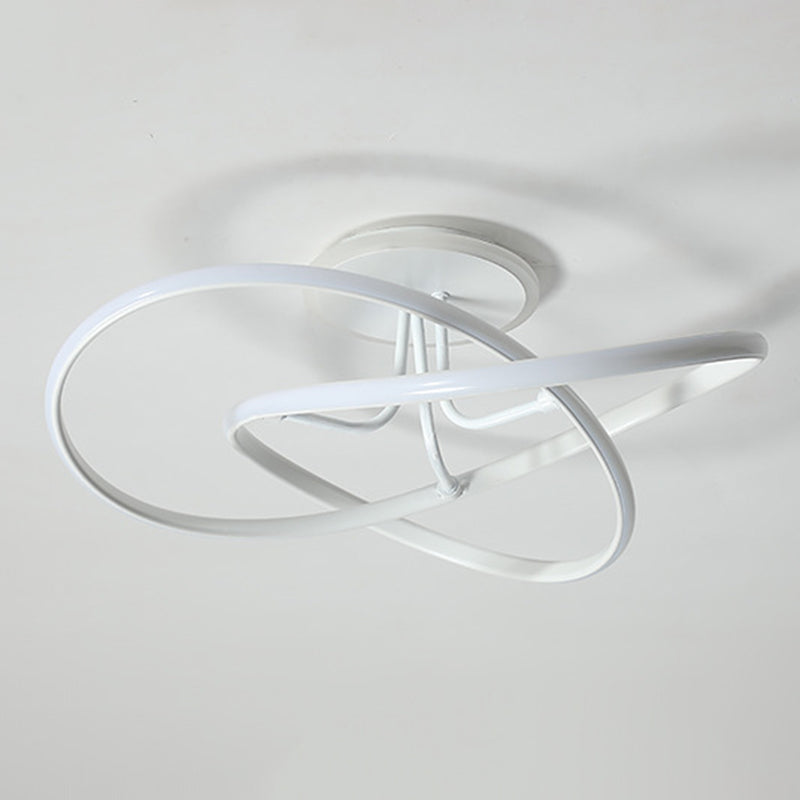 Plafonnier LED en gel de silice de style concis et moderne, montage semi-encastré linéaire en aluminium pour chambre à coucher