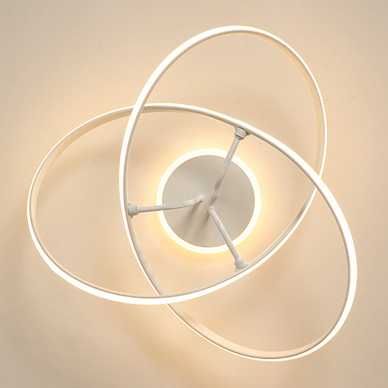 Plafonnier LED en gel de silice de style concis et moderne, montage semi-encastré linéaire en aluminium pour chambre à coucher