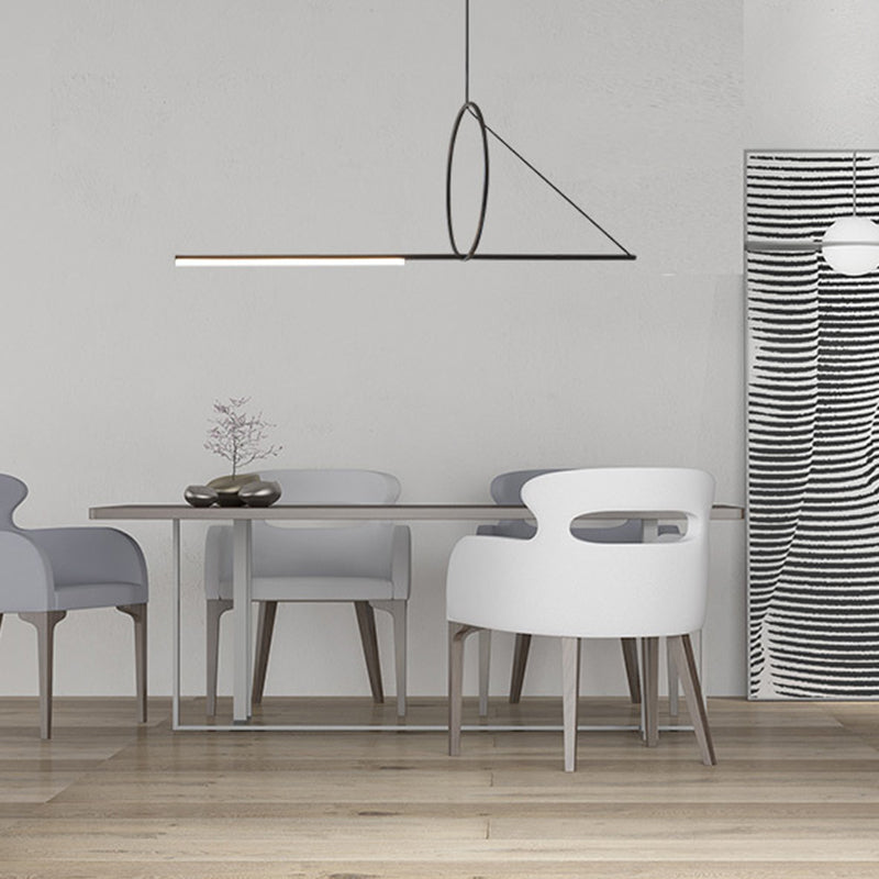 Geometric Island Lighting Fixtures Modern Chandelier Metal 1 Light Island Lamps in Black