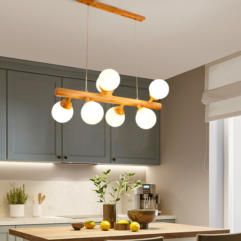 Modern Kitchen Island Lighting Globe Island Lighting Fixtures Wood Island Lamps in Brown