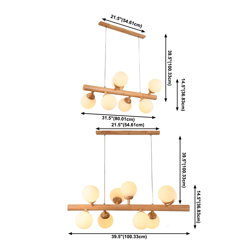 Modern Kitchen Island Lighting Globe Island Lighting Fixtures Wood Island Lamps in Brown