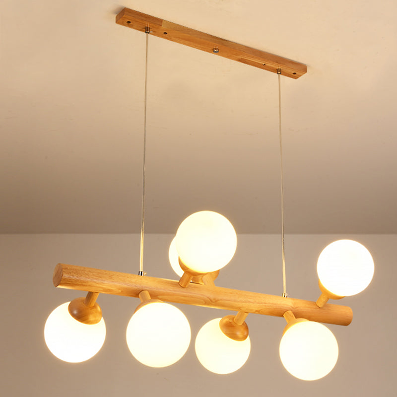 Modern Kitchen Island Lighting Globe Island Lighting Fixtures Wood Island Lamps in Brown