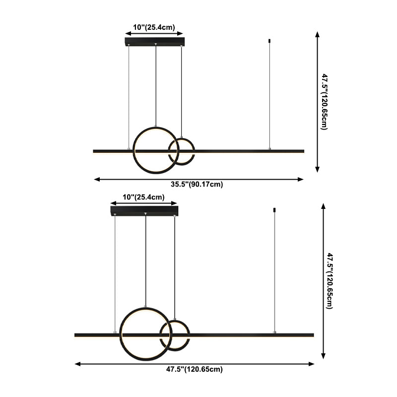 Lampadario geometrico lampadario moderno illuminazione a sospensione metallo 3 lampade isole luminose