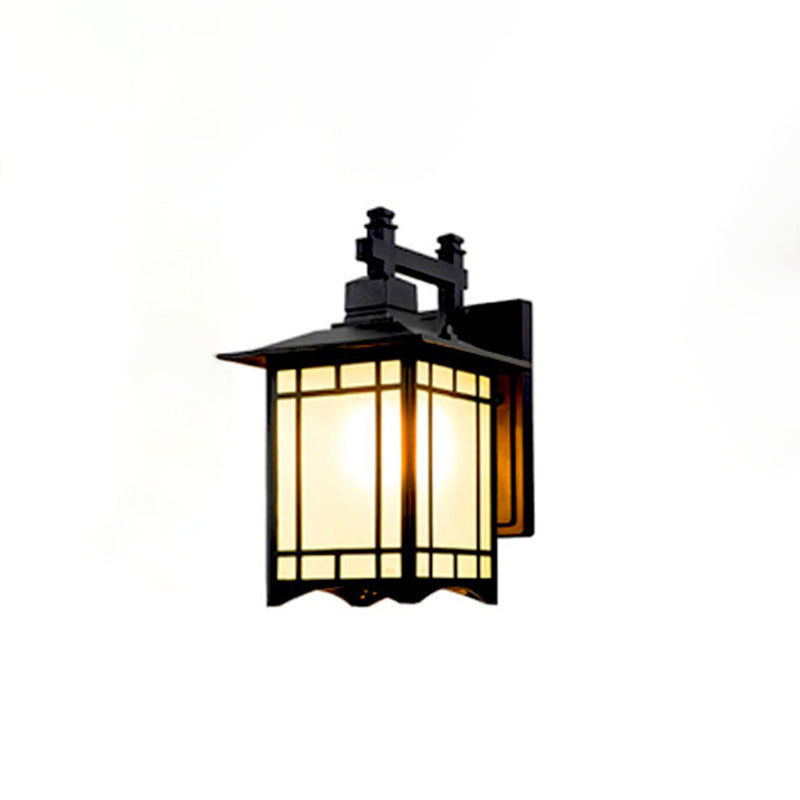 Squared Glass Wall Mount Lamp 1-Light Vintage Wall Lighting Fixture for Balcony