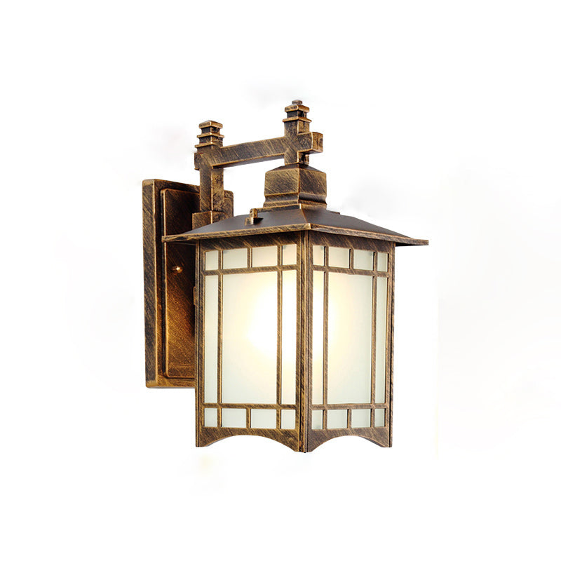 Squared Glass Wall Mount Lamp 1-Light Vintage Wall Lighting Fixture for Balcony