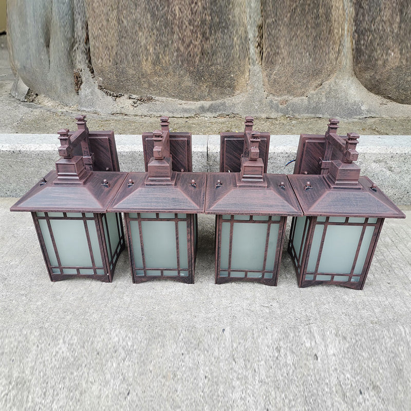 Squared Glass Wall Mount Lamp 1-Light Vintage Wall Lighting Fixture for Balcony